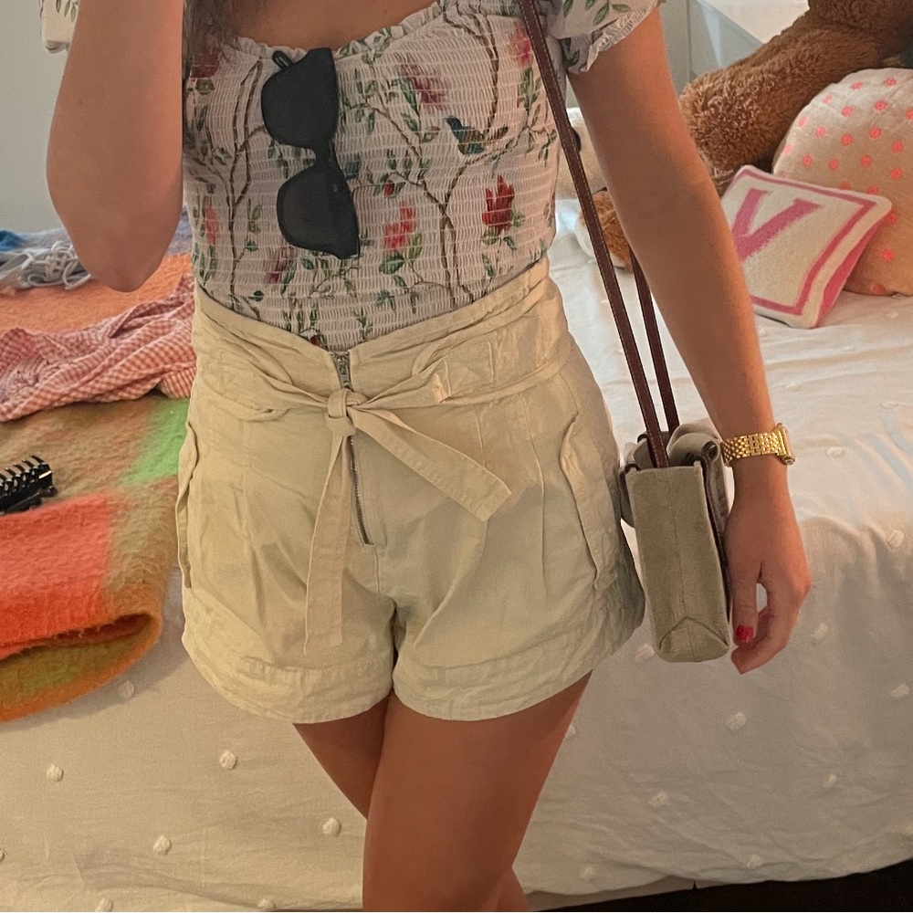 Sea NY Cream Shorts with Tie Waist